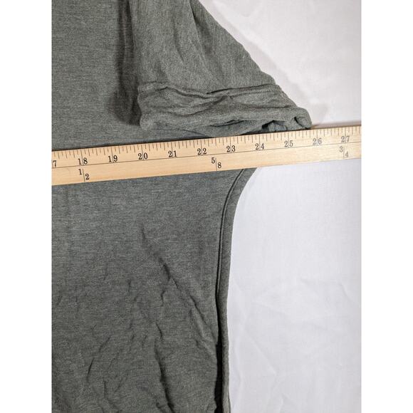 Matty M French Terry Top Green XL Scoop Neck Cuffed Short Sleeve Everyday Tshirt - Picture 3 of 8